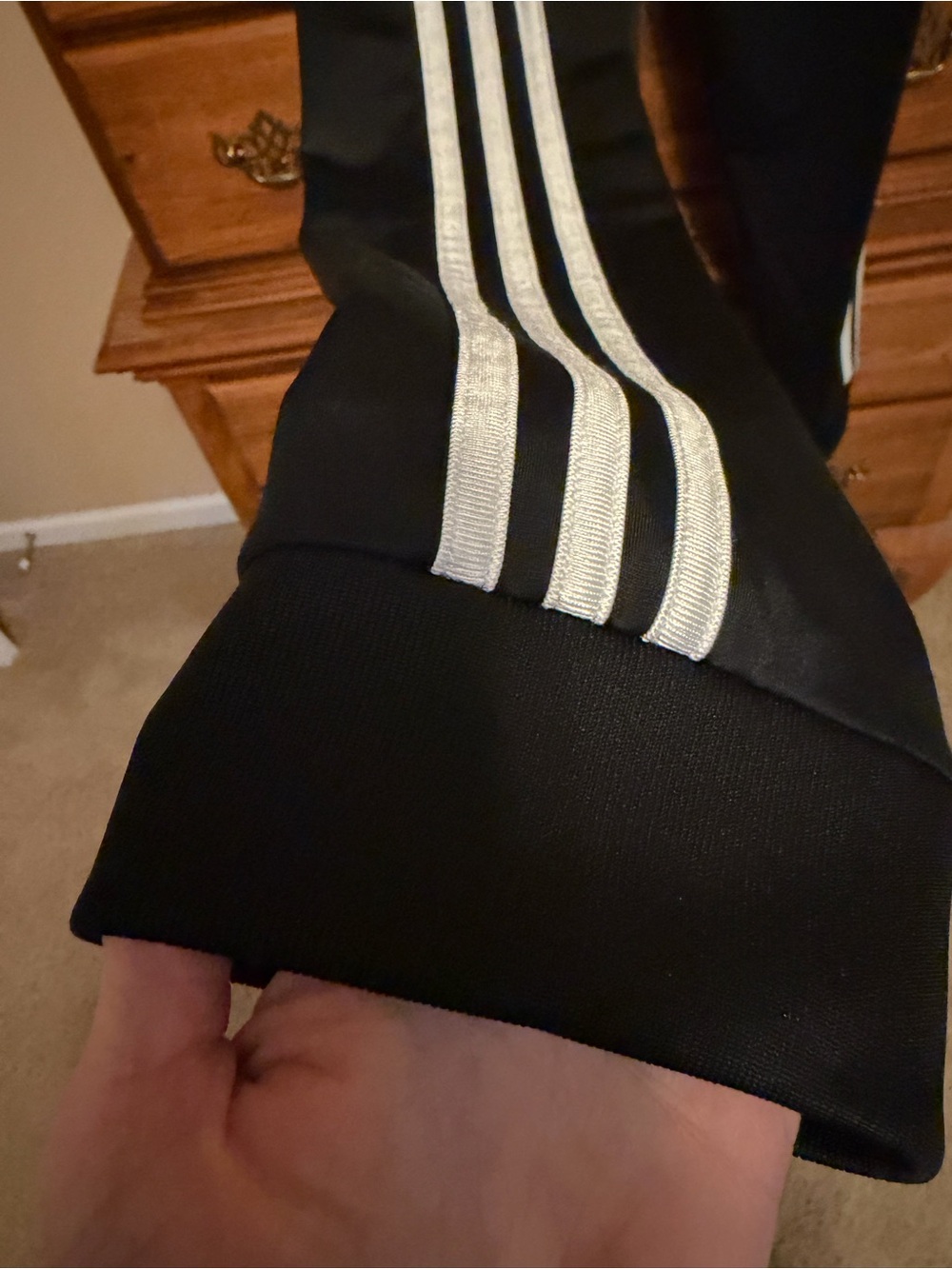 adidas Black Joggers with White Side Stripes - Picture 4 of 4